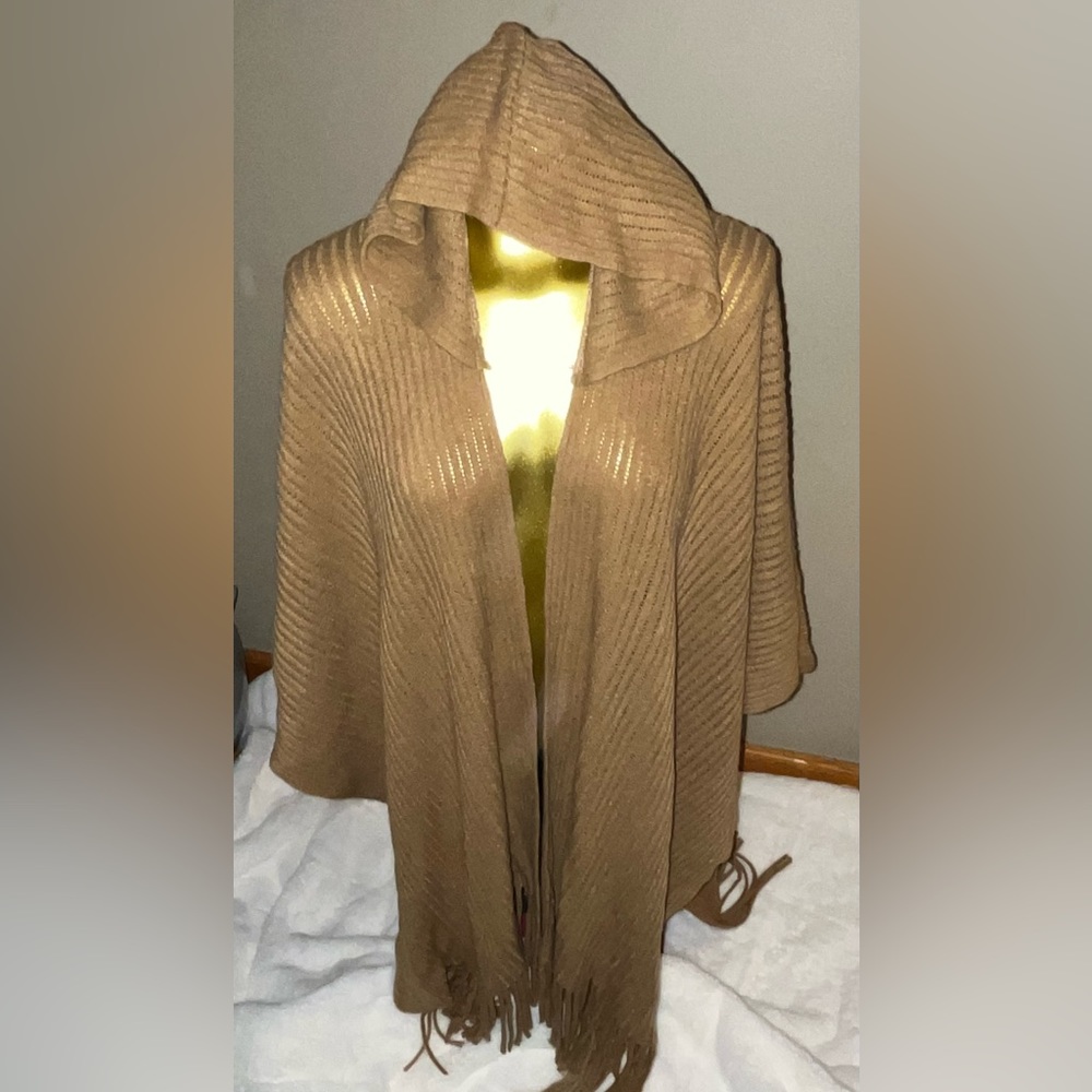 Fringed Hooded Shawl
